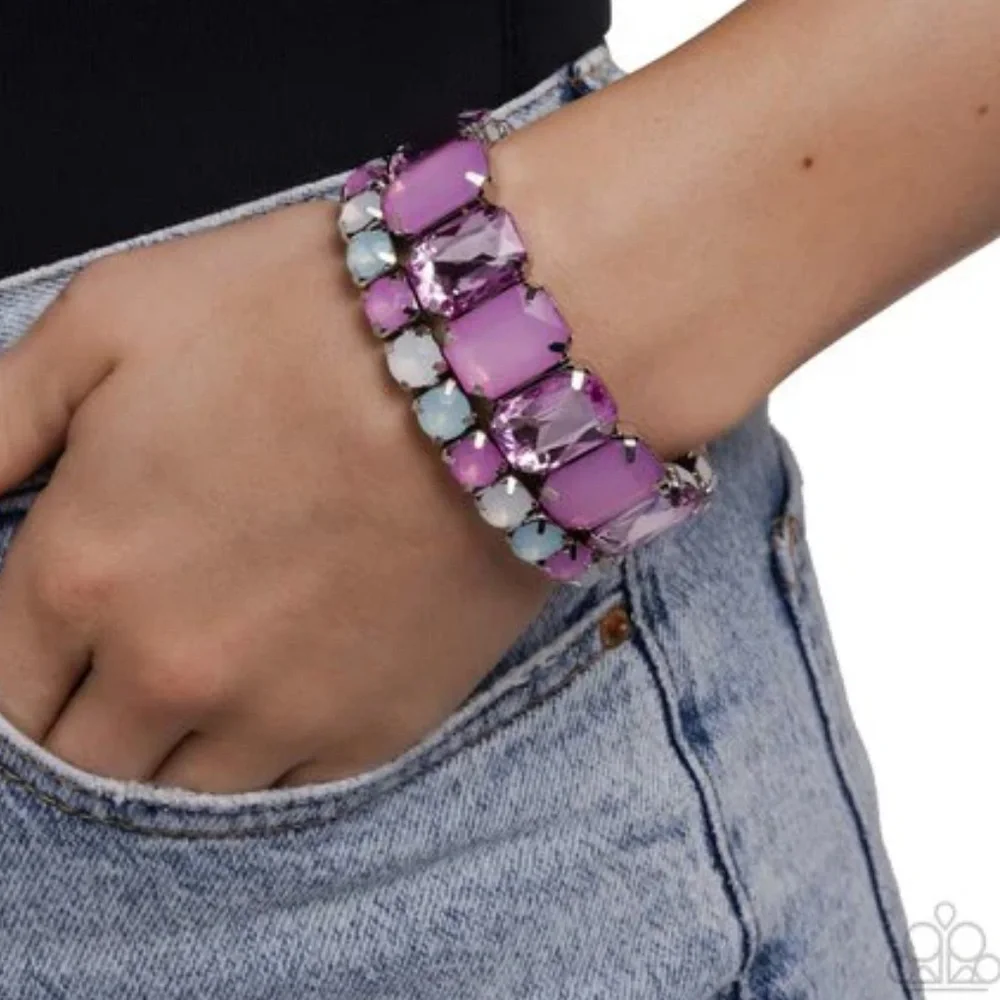 🟪🩵🟪 “MISMATCHED MOOD” PURPLE STRETCH BRACELET ~ PAPARAZZI❗️ 🟪🩵🟪